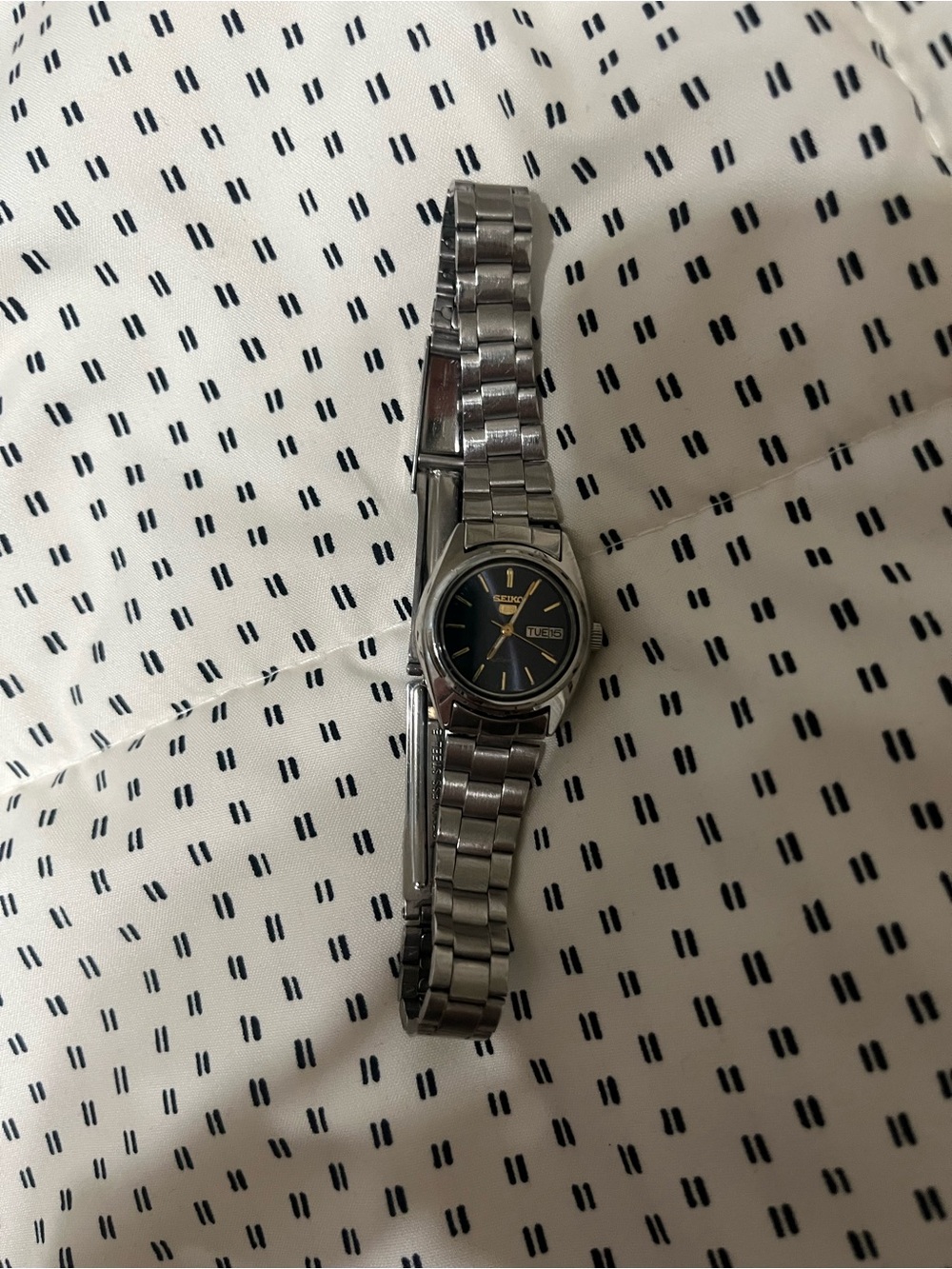 SEIKO 5 Steel Men's Wristwatch with navy blue Dial - Picture 2 of 4